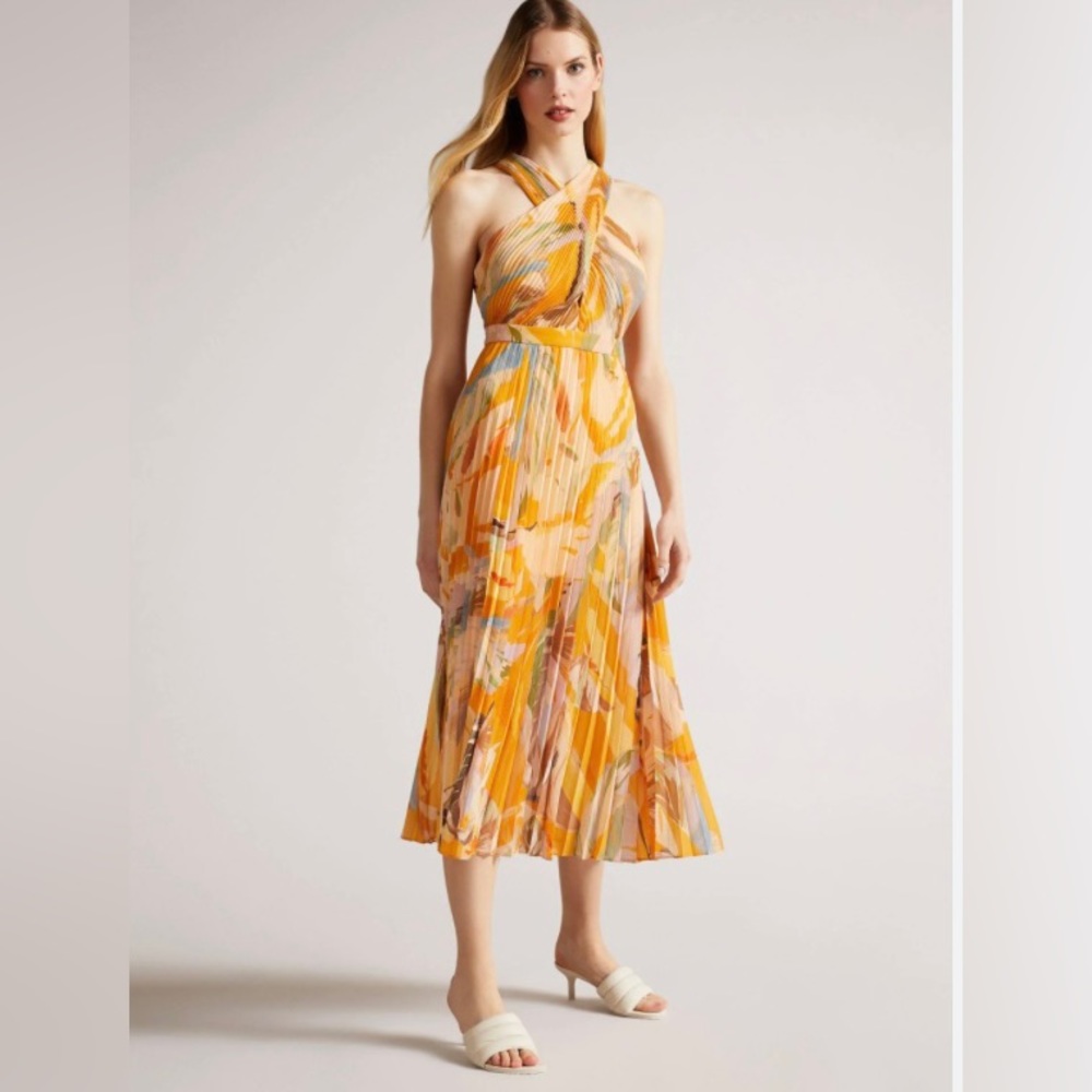 Ted Baker London Pleated Crossover Dress